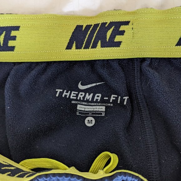 Nike Sweatpants Thermafit Navy and Yellow Striped - Picture 3 of 7